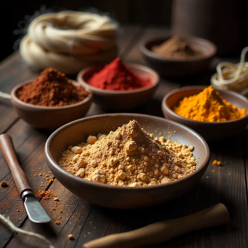 Artisan work with natural plant-based pigments